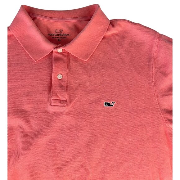 Vineyard Vines Polo Shirt Top Men's XL Pink Embroidered Whale Logo Short Sleeve - Picture 2 of 5